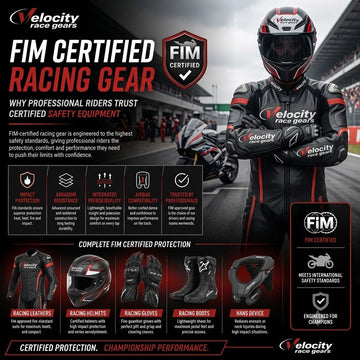 Mono de Moto de Cuero 1 Pieza Velocity Race Gears – Traje de Competición con Protecciones CE, Negro/Rojo