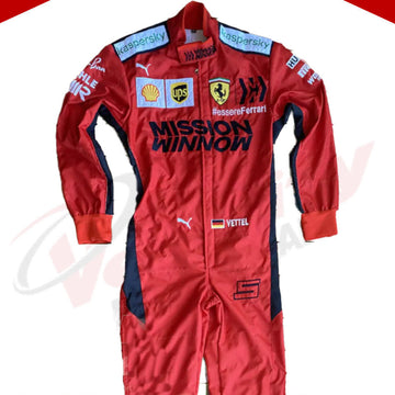 Sebastian Vettel 2020 Ferrari Mission Winnow F1 Embroidered Racing Suit