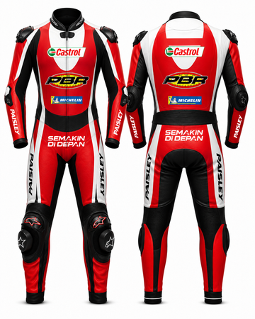Paisley premium rider suit red