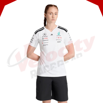 Mercedes AMG Petronas Adidas F1 2026 Team Driver Womens White T-Shirt