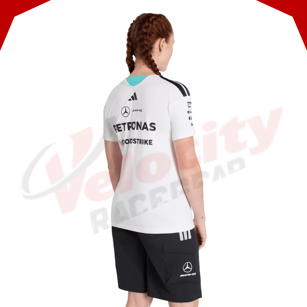 Mercedes AMG Petronas Adidas F1 2026 Team Driver Womens White T-Shirt