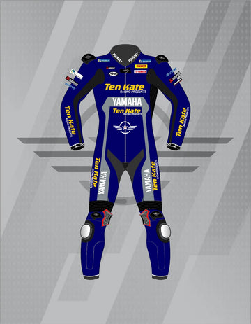 Mono de Moto Profesional Yamaha – Traje de Cuero Premium Azul Marino estilo GP