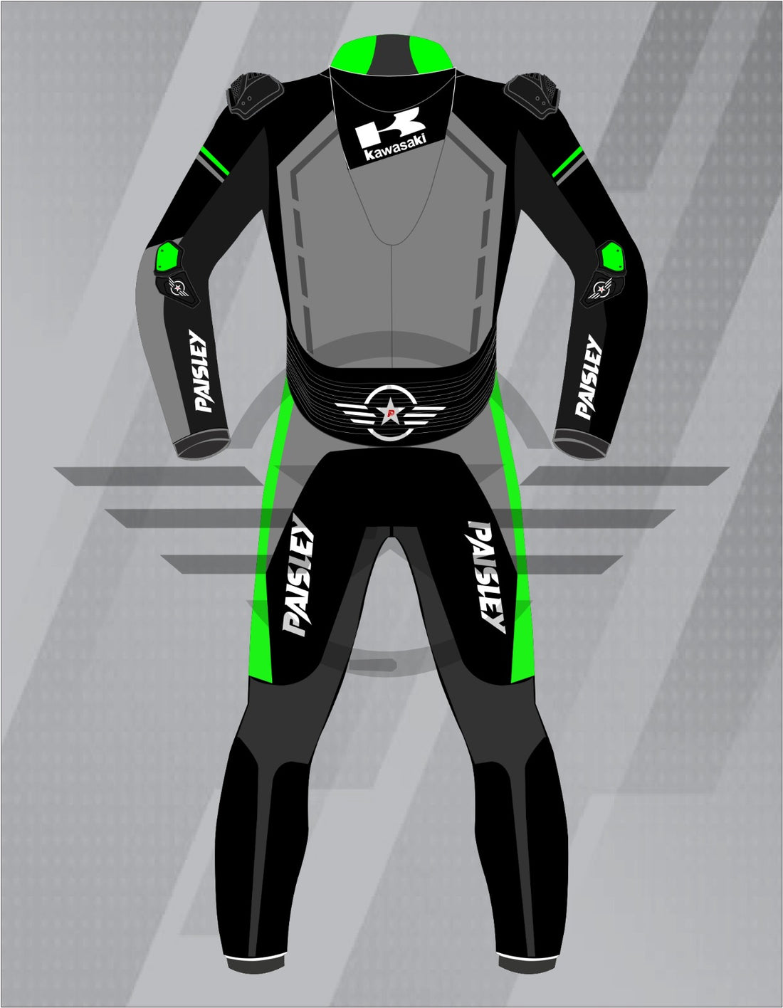 Mono de Moto Profesional Kawasaki – Traje de Cuero para Circuito y GP