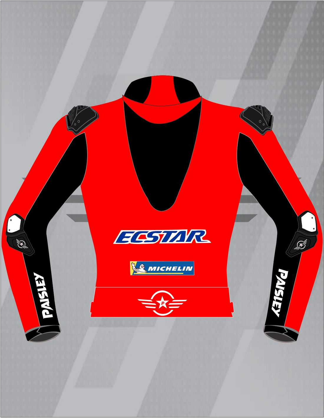 Chaqueta de Moto de Cuero Paisley MV Agusta Suzuki – Cazadora Deportiva de Carretera con Protecciones CE, Rojo y Negro