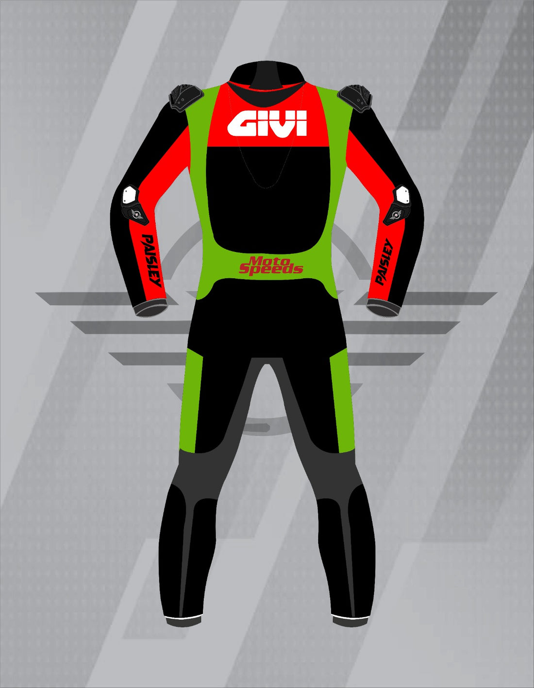 Mono de Moto de Cuero Paisley Kawasaki Ninja – Traje de Circuito Profesional con Protecciones CE, Verde y Negro