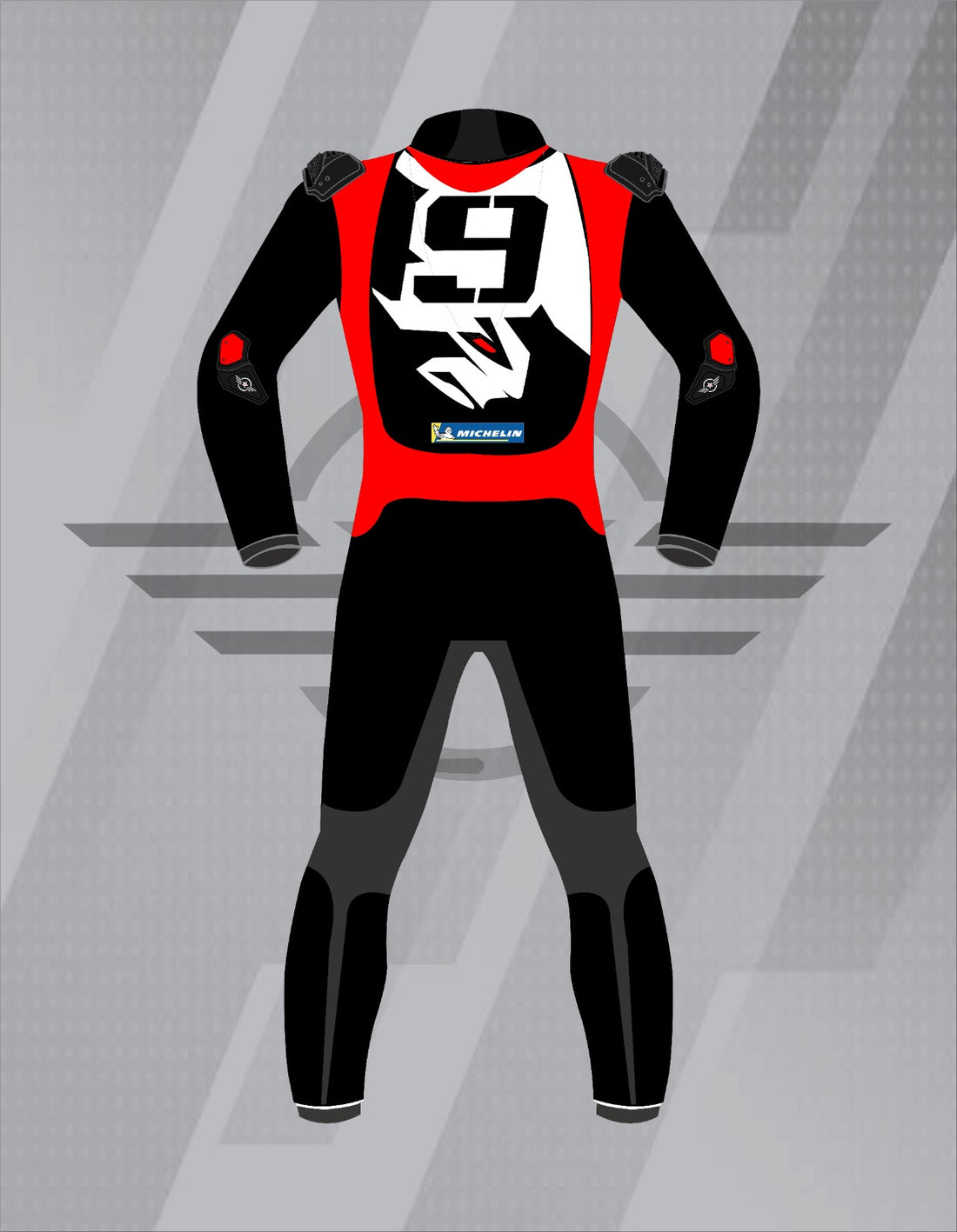 Mono de Moto de Cuero Paisley Petrux Racing – Traje de Circuito Profesional con Protecciones CE, Negro y Rojo