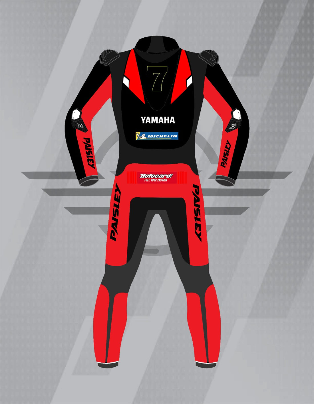 Mono de Moto de Cuero Paisley Ducati Pramac Racing – Traje de Circuito MotoGP Profesional con Protecciones CE, Negro y Rojo